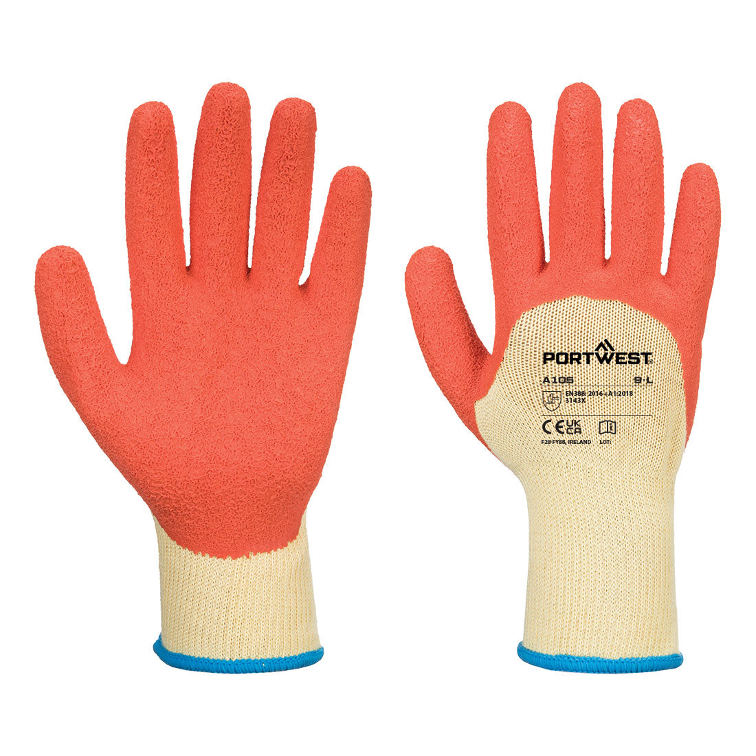 Portwest A105 Grip 10 Latex 3/4 Dipped Glove