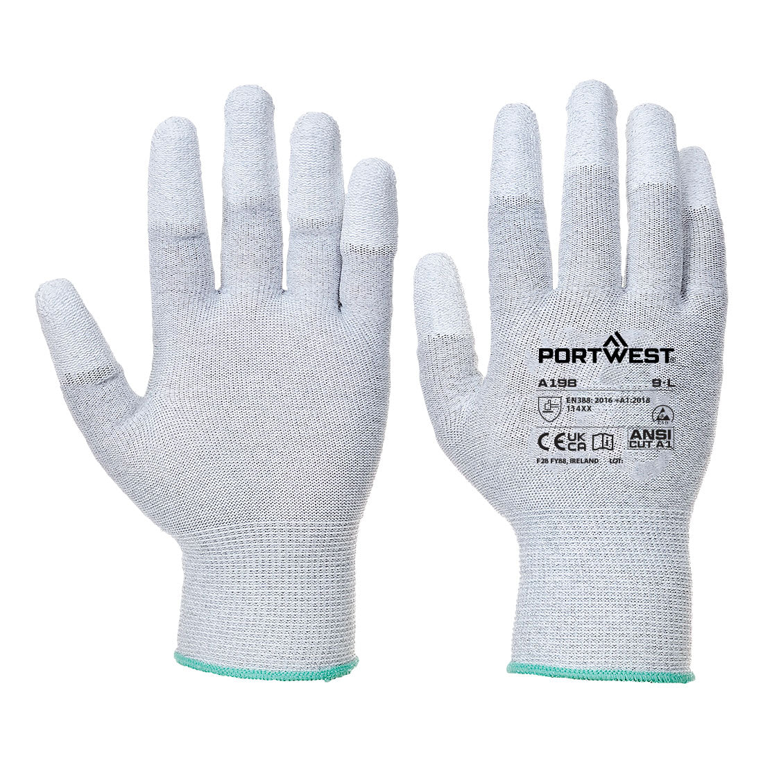 Portwest A198 ESD 13 PU Fingertip Glove