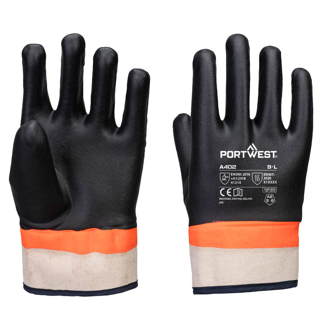 Portwest A402 Grip PVC Sandy Double Dipped Glove