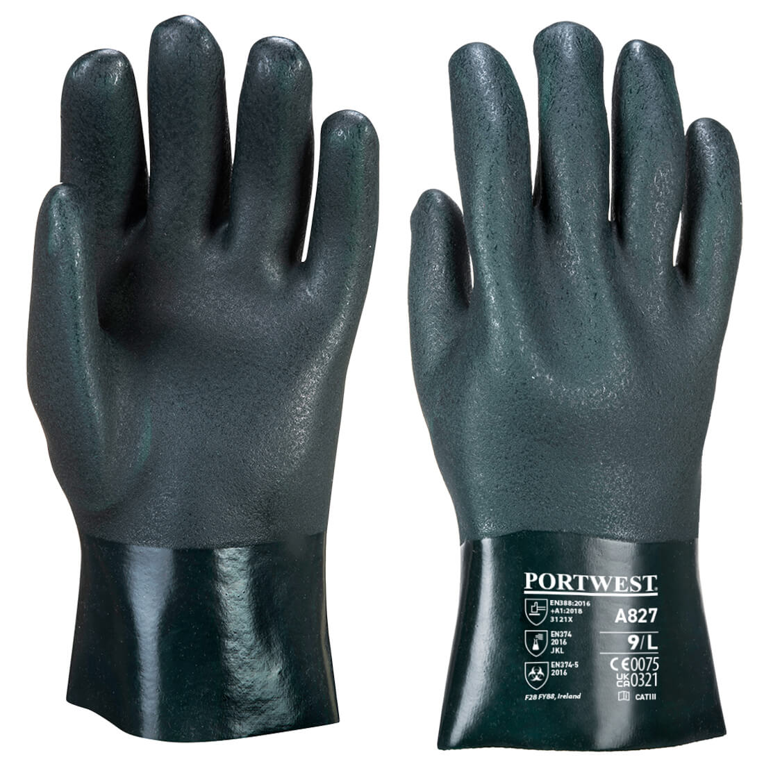 Portwest A827 Chem 270 PVC Double Dipped Gauntlet