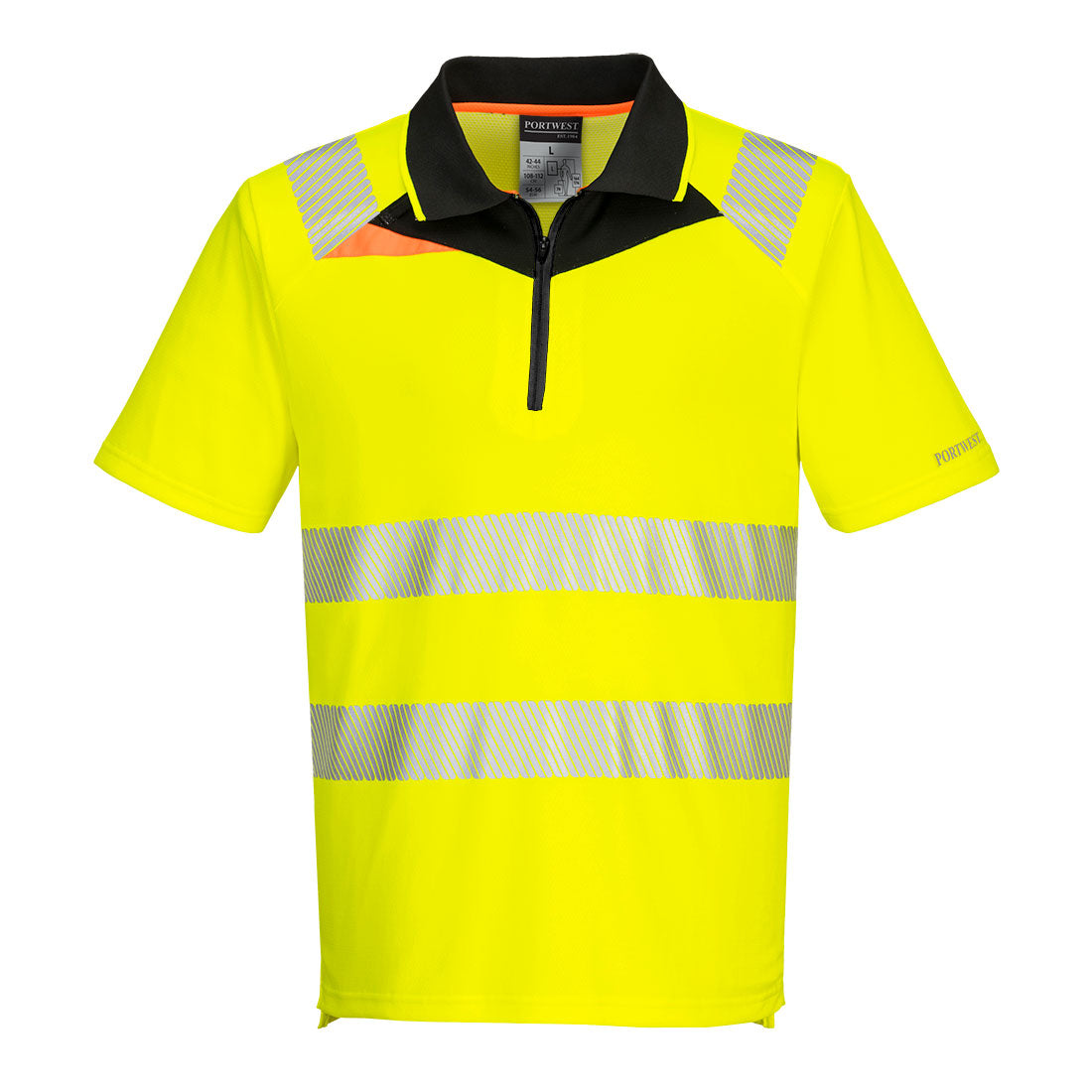 Portwest DX412 DX4 Hi-Vis Zip Polo Shirt S/S