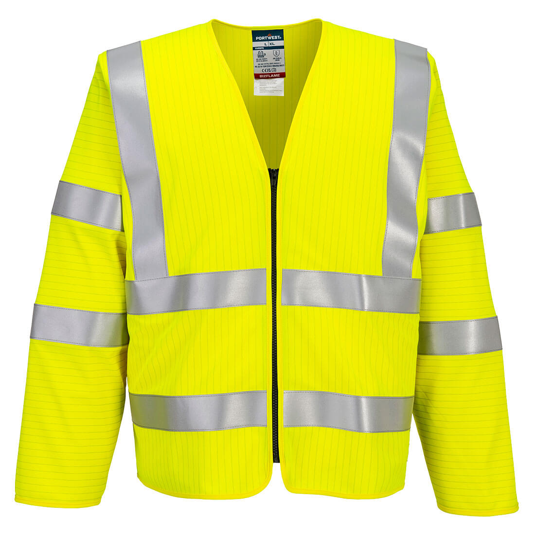 Portwest FR616-Bizflame Hi-Vis FR Long Sleeve Zip Vest