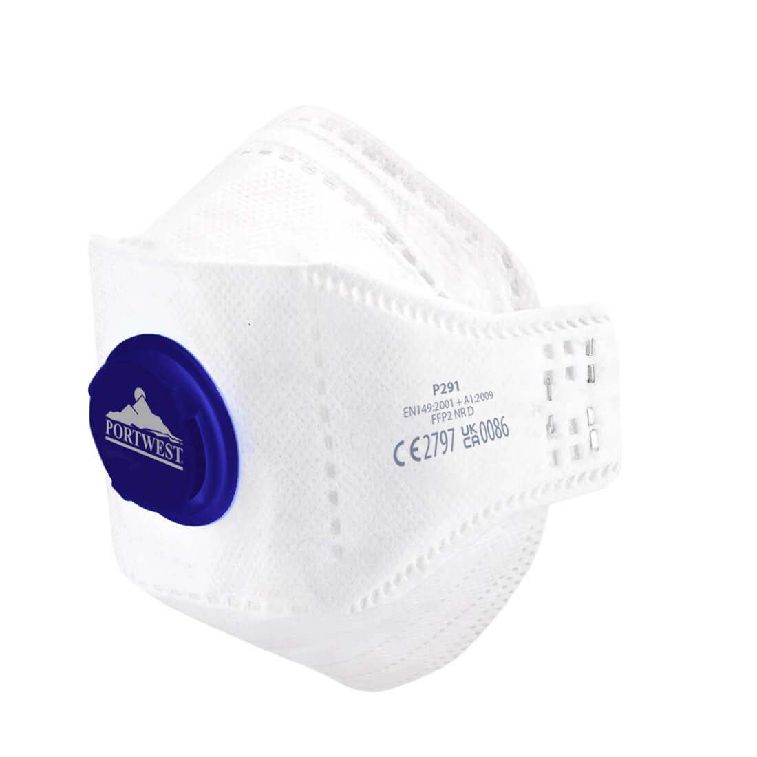 Portwest P291 - EAGLE FFP2 Valved Dolomite Fold Flat Respirator (Pk10)