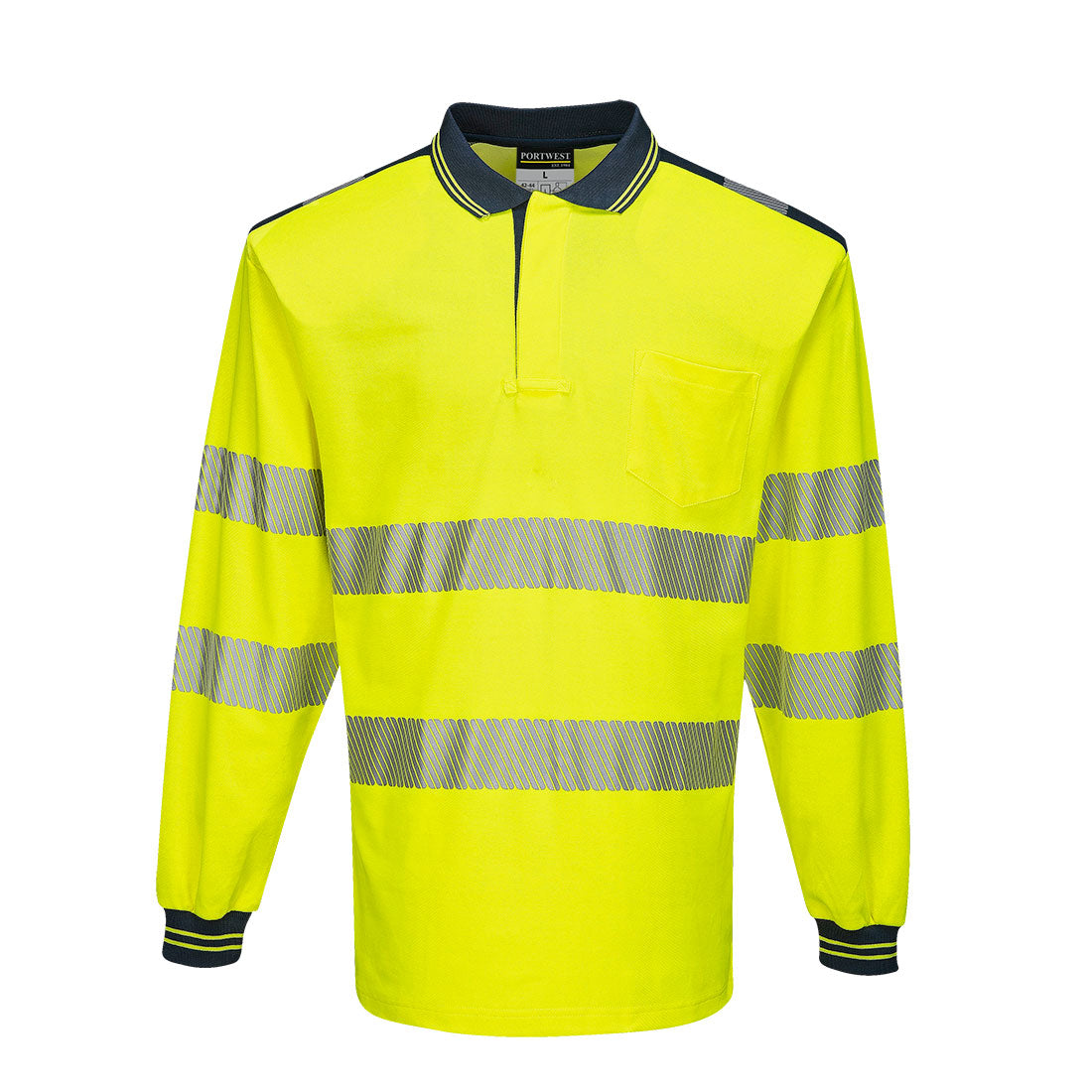 Portwest T184-PW3 Hi-Vis Cotton Comfort Polo Shirt L/S