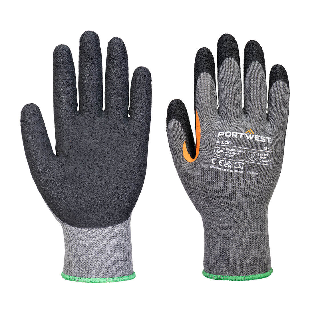 Portwest A106 Grip 10 Latex Reinforced Thumb Glove (Pk 12)