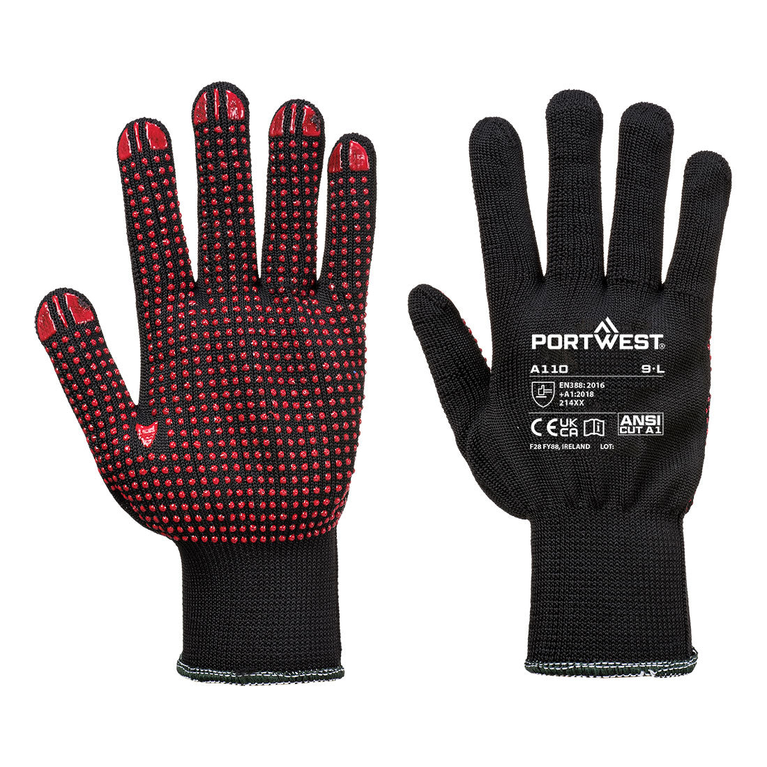 Portwest A110 Grip  13 PVC Dotted Glove
