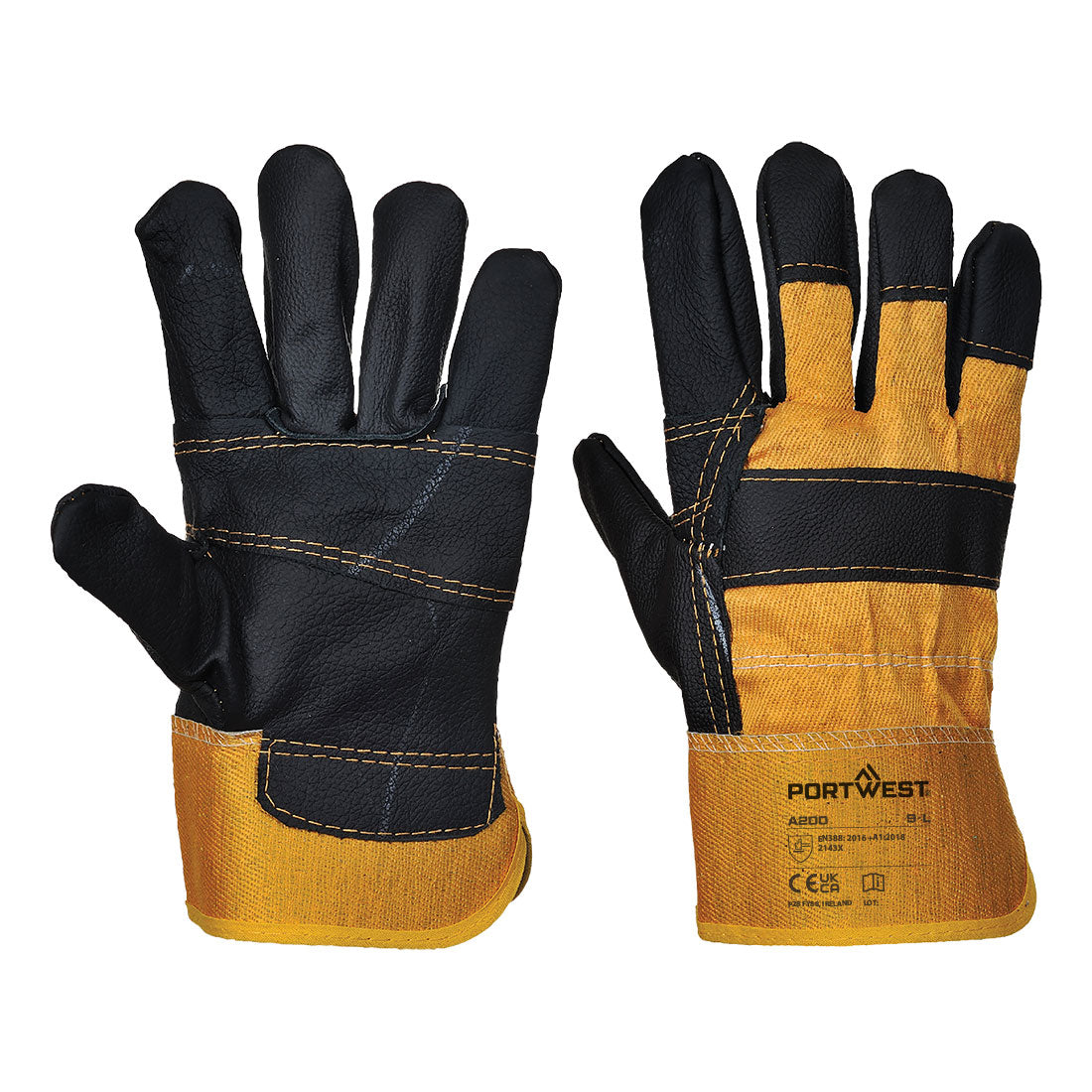 Portwest A200 Leather Rigger 270 Cow Grain Palm Bar Glove