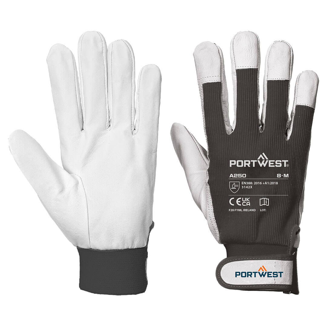 Portwest A250 Leather 110 Grain Palm Mechanical Glove