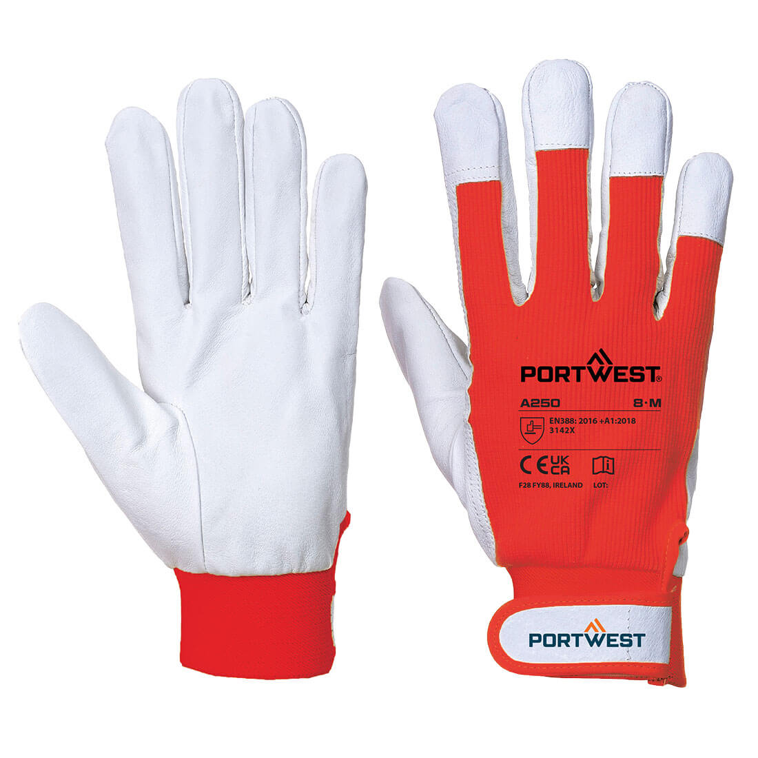 Portwest A250 Leather 110 Grain Palm Mechanical Glove