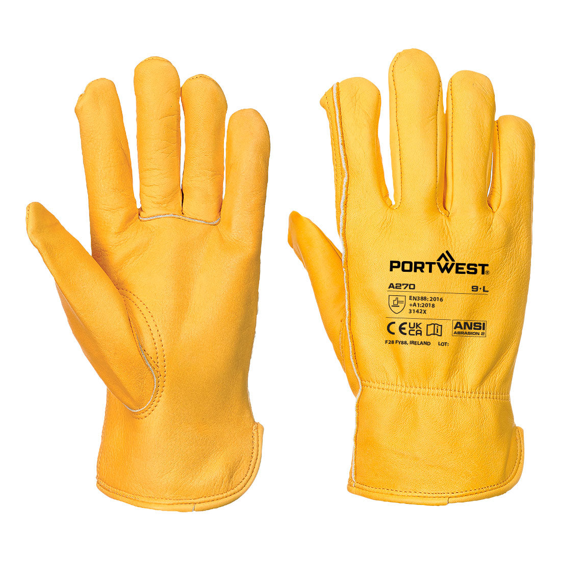 Portwest A270 Leather Driver 100 Cow Grain Glove
