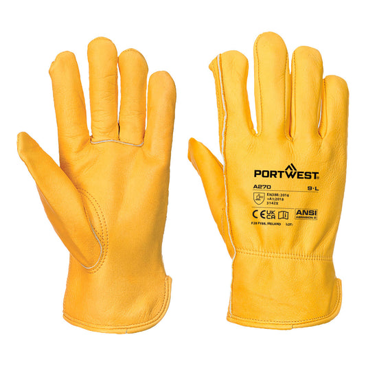 Portwest A270 Leather Driver 100 Cow Grain Glove