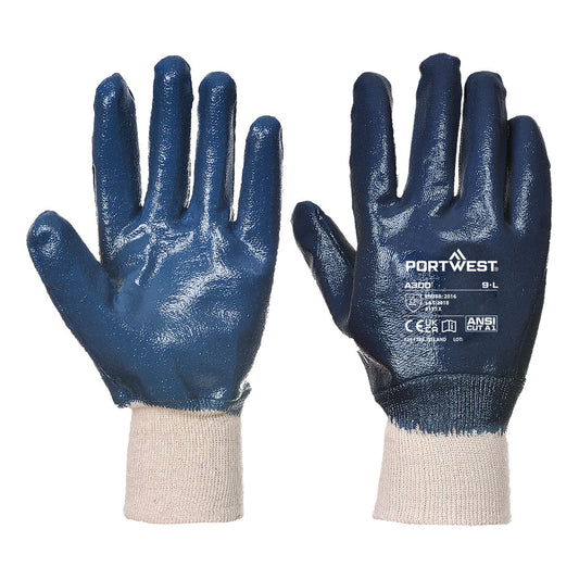 Portwest A300 Grip 12 Nitrile Full Dipped Knitwrist Glove
