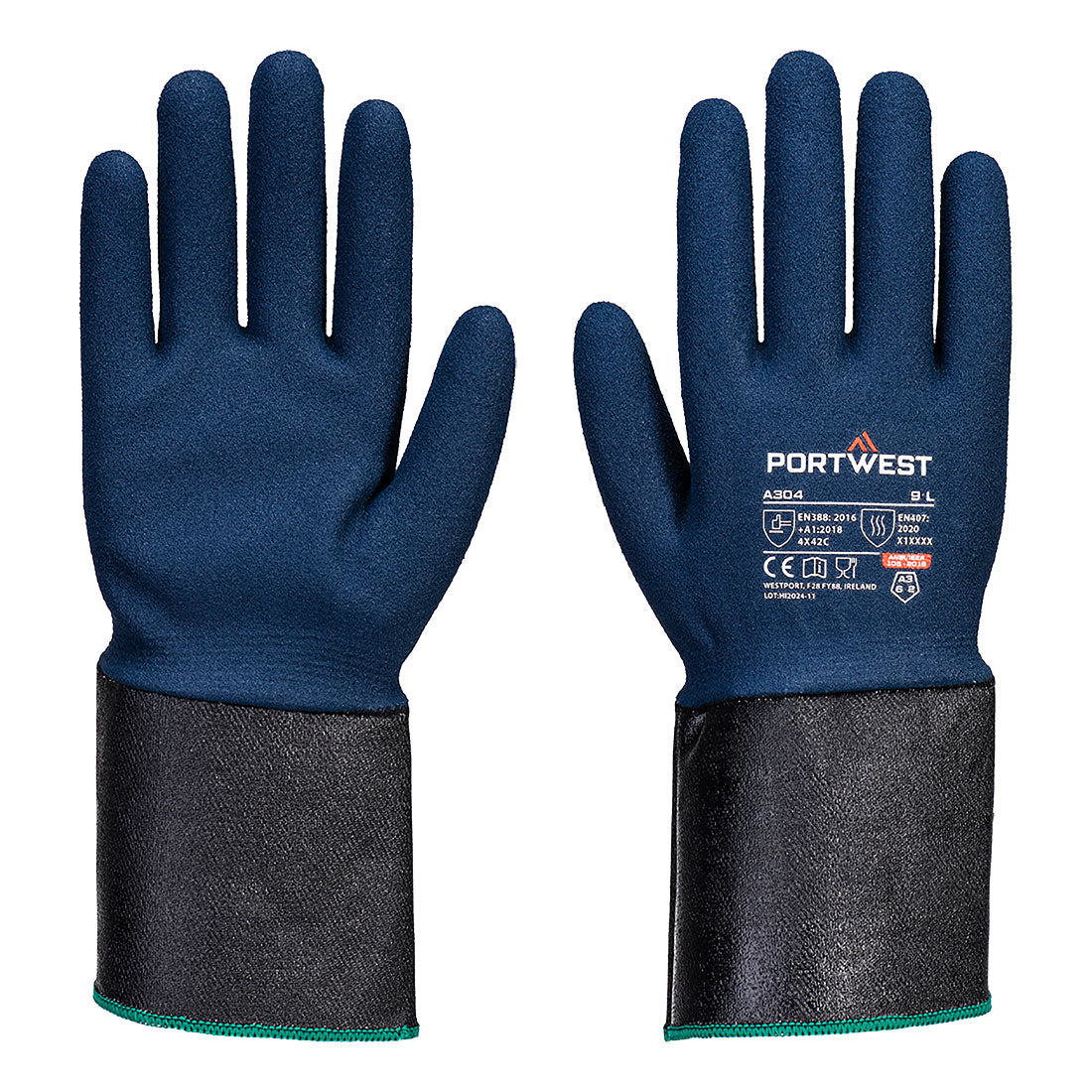 Portwest A304 Grip C13 Nitrile Foam Extend Cuff Glove