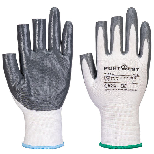 Portwest A311 Grip 13 Nitrile 3 Fingerless Glove (Pk 12)