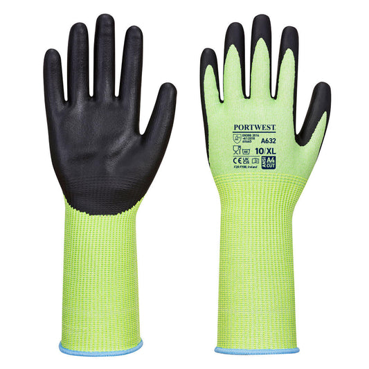 Portwest A632 Cut D13 Nitrile Green Long Cuff Glove