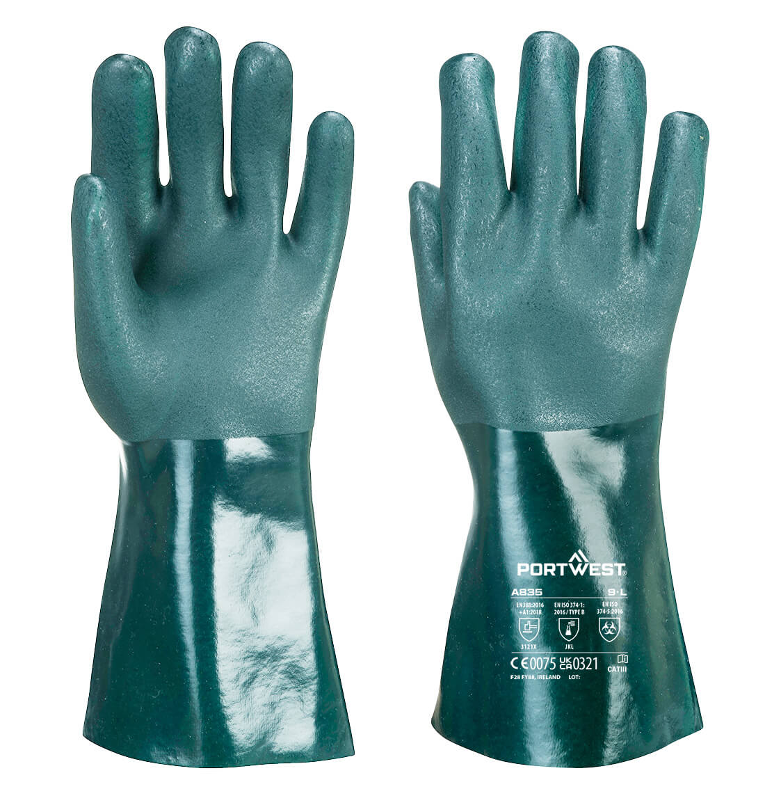 Portwest A835 Chem 350 PVC Double Dipped Gauntlet