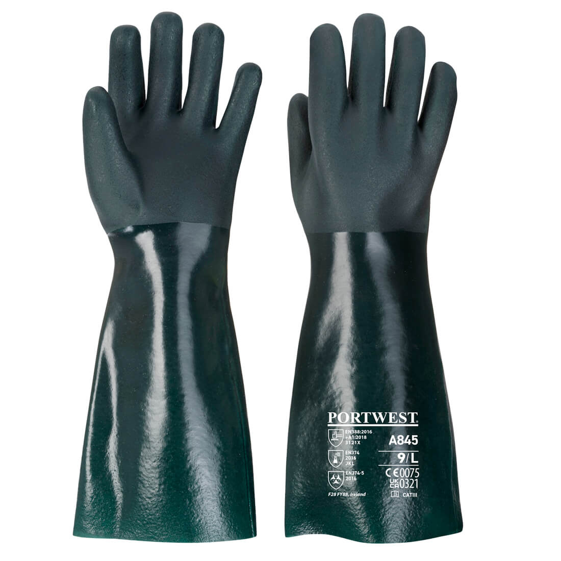 Portwest A845 Chem 450 PVC Double Dipped Gauntlet