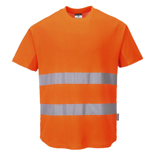 Portwest C394 Hi-Vis Cotton Comfort Mesh Insert T-Shirt S/S