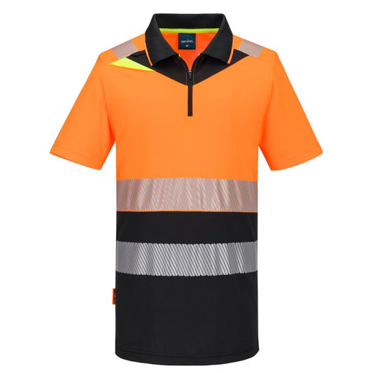 Portwest DX435 DX4 Hi-Vis Zip Class 1 Polo Shirt S/S