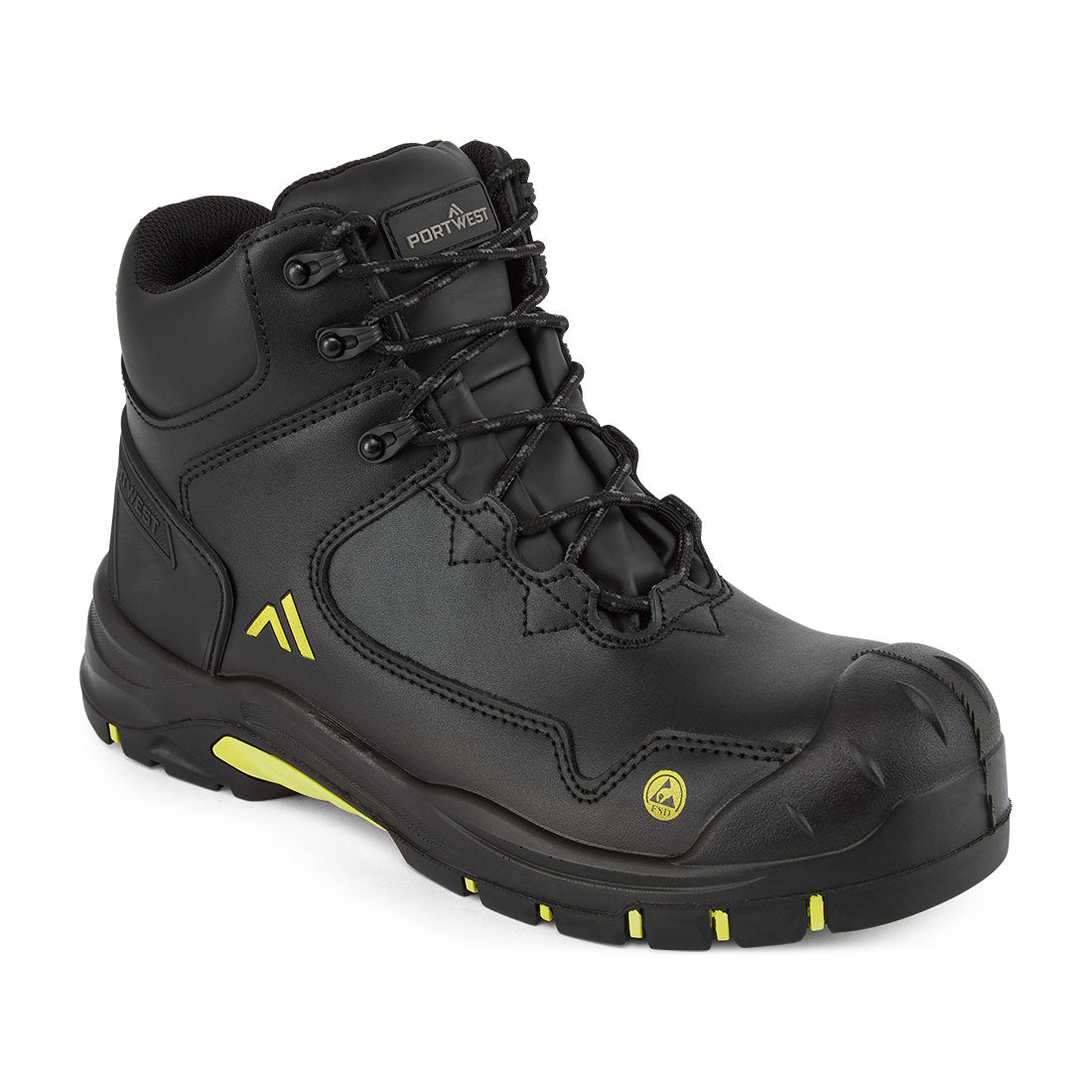 Portwest FC18 Composite Action Leather Mid Boot S3S ESD HRO SR SC FO