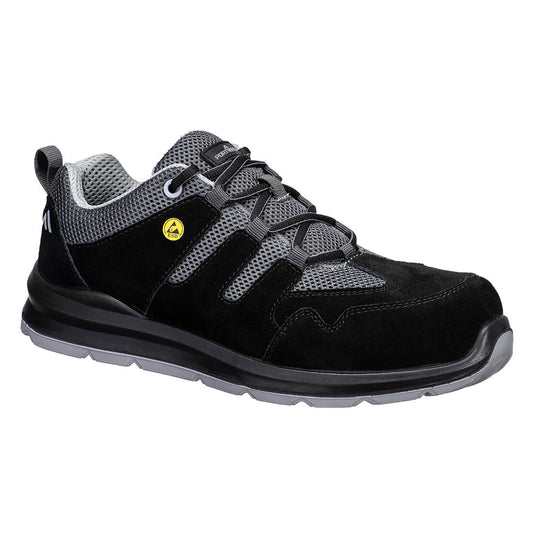 Portwest FE07 Composite Cow Suede Leather Trainer S1 ESD SR FO