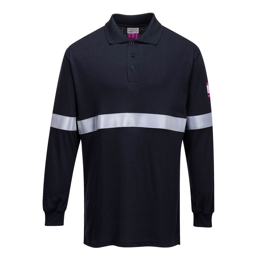 Portwest FR03-Modaflame Knit FR Long Sleeve Polo Shirt