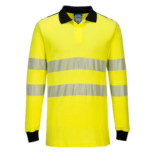 Portwest FR702-PW3 Modaflame Knit Hi-Vis FR Long Sleeve Polo Shirt
