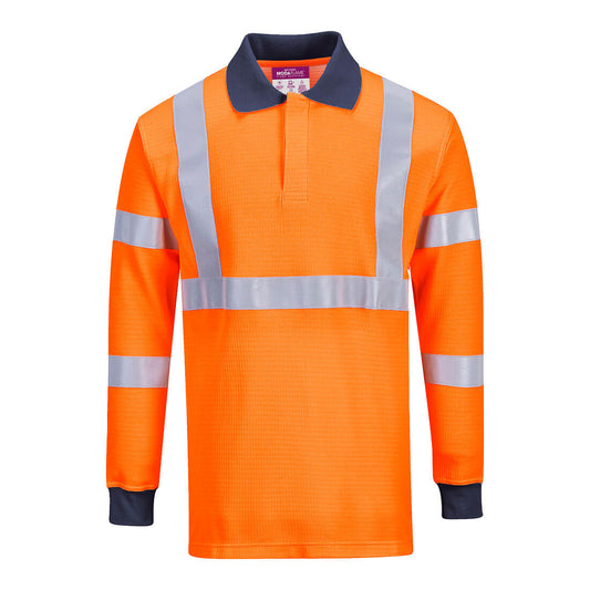 Portwest FR76-Modaflame Knit HVO FR Long Sleeve Polo Shirt
