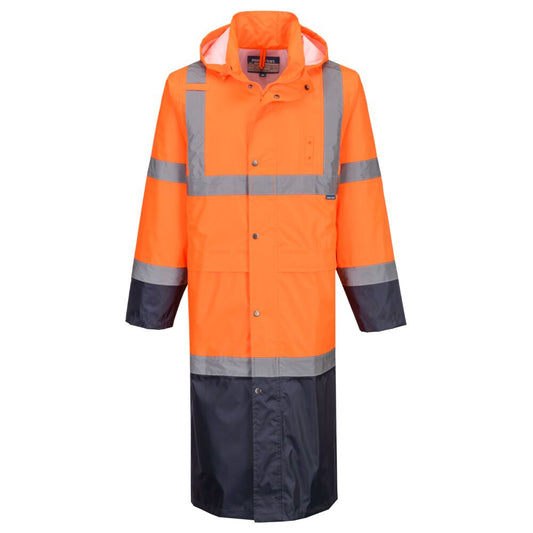 Portwest H446-Hi-Vis Contrast Raincoat 122cm