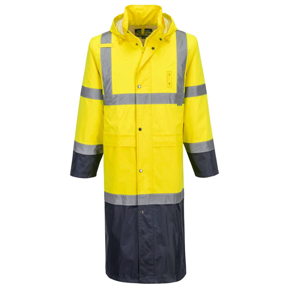 Portwest H446-Hi-Vis Contrast Raincoat 122cm