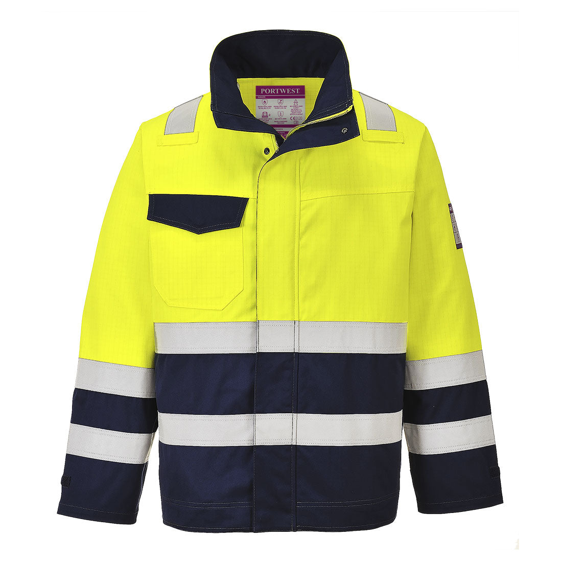 Portwest MV25-Modaflame Work Hi-Vis Multi-Norm Contrast FR Jacket