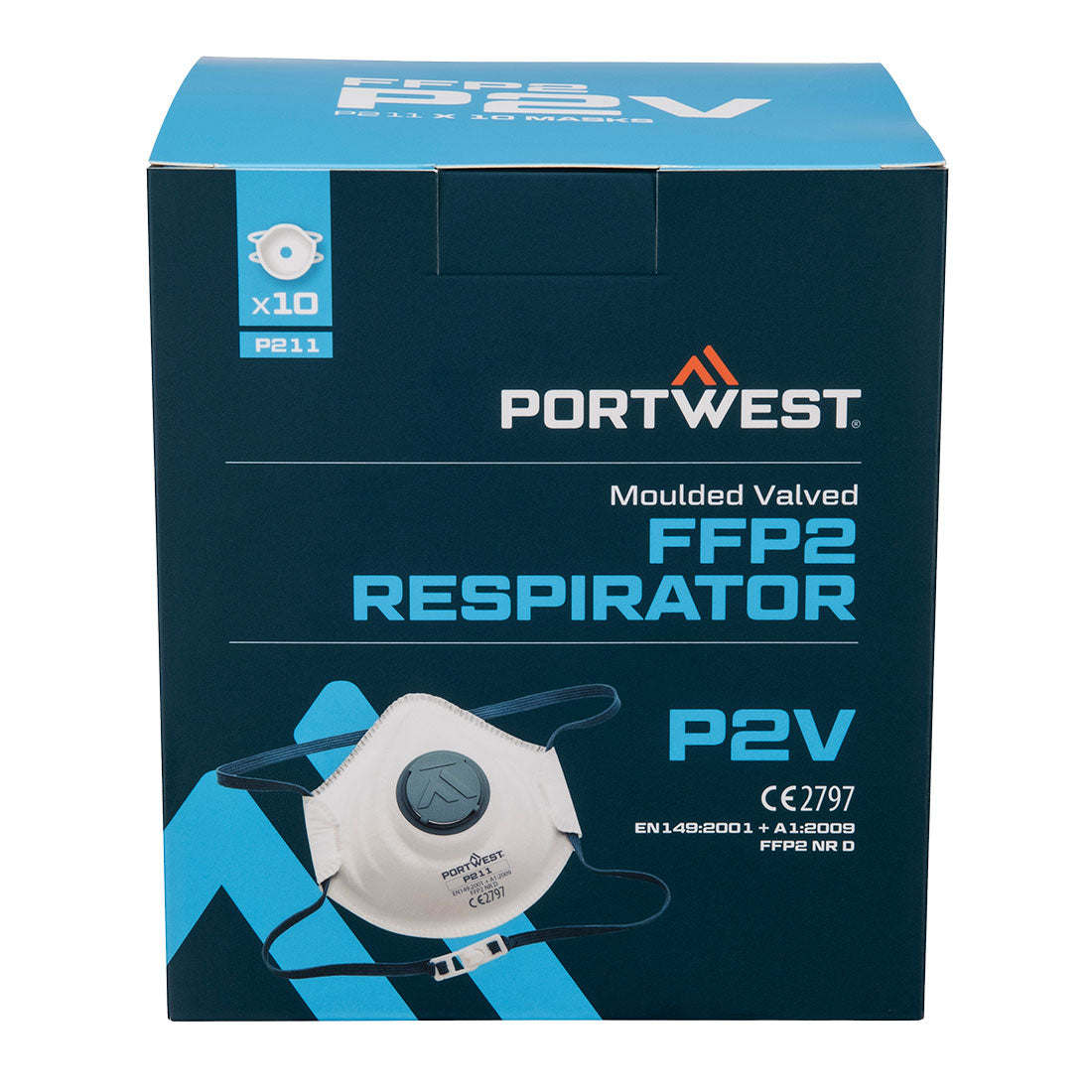 Portwest P211-Moulded FFP2 Valved Respirator (Pk10)