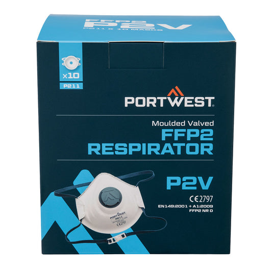 Portwest P211-Moulded FFP2 Valved Respirator (Pk10)