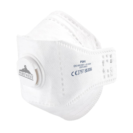 Portwest P391-EAGLE FFP3 Valved Dolomite Fold Flat Respirator (Pk10)