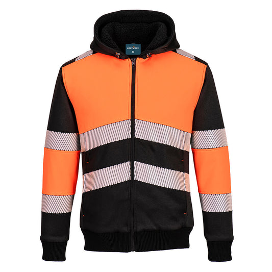Portwest PW377-PW3 Hi-Vis Zipped Class 1 Winter Hoodie