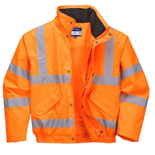 Portwest RT62-Hi-Vis Breathable Rain Bomber Jacket
