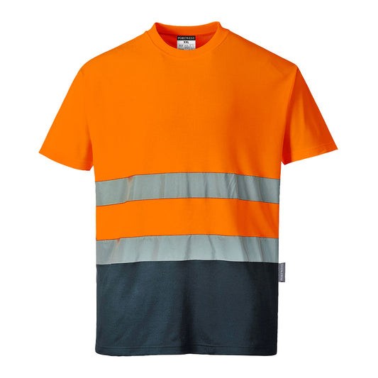 Portwest S173-Hi-Vis Cotton Comfort Contrast T-Shirt S/S