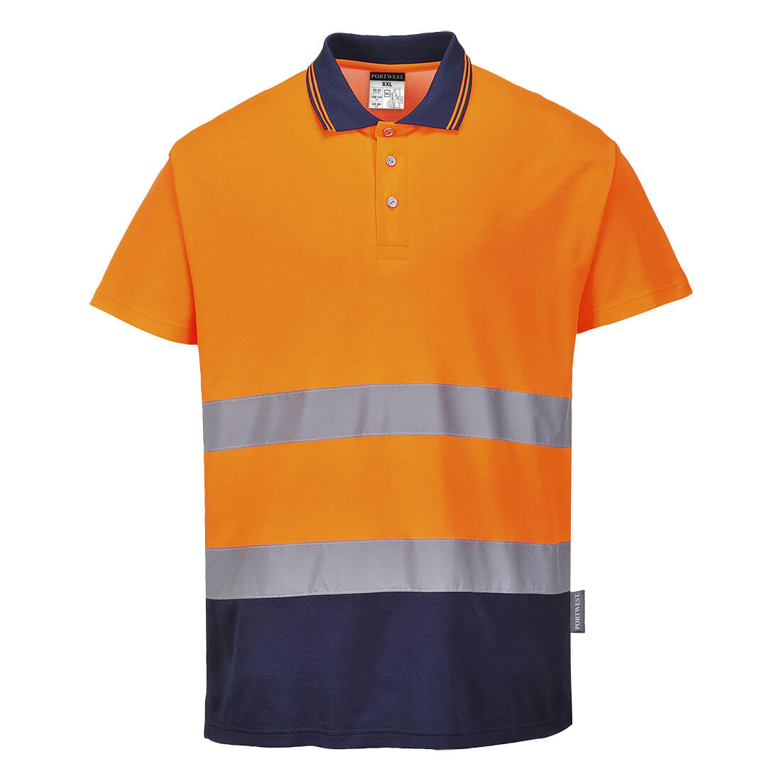 Portwest S174-Hi-Vis Cotton Comfort Contrast Polo Shirt S/S