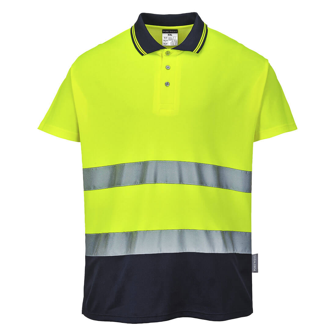 Portwest S174-Hi-Vis Cotton Comfort Contrast Polo Shirt S/S