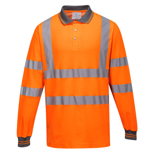 Portwest S271-Hi-Vis Cotton Comfort Polo Shirt L/S