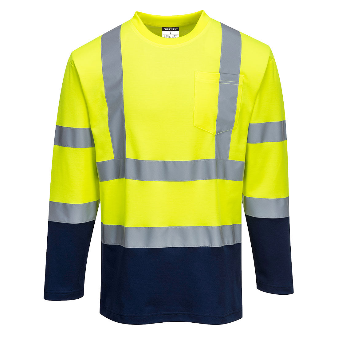 Portwest S280-Hi-Vis Cotton Comfort Contrast T-Shirt L/S