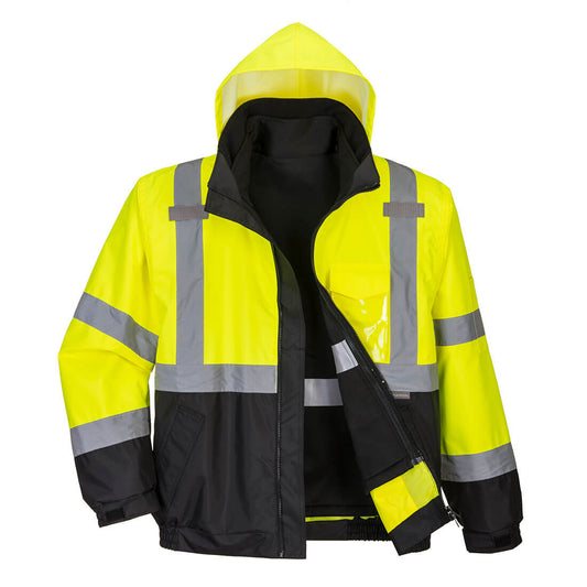 Portwest S365-Hi-Vis 3-in-1 Contrast Premium Bomber Jacket
