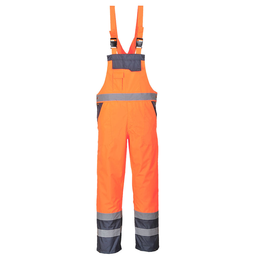 Portwest S488-Hi-Vis Breathable Contrast Rain Bib and Brace