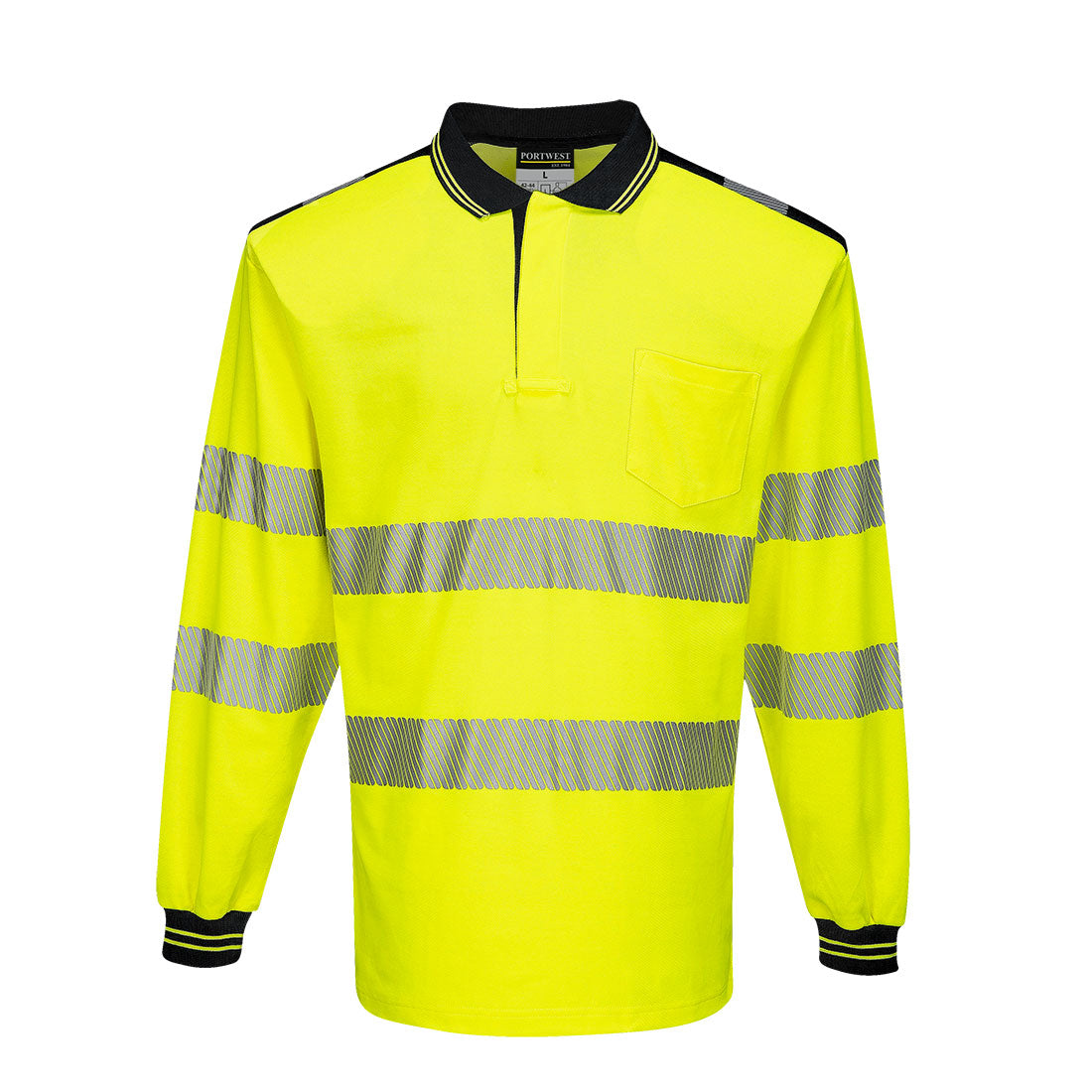 Portwest T184-PW3 Hi-Vis Cotton Comfort Polo Shirt L/S