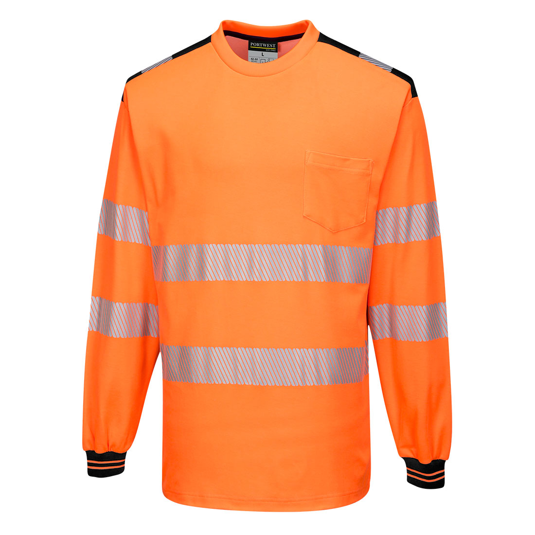 Portwest T185-PW3 Hi-Vis Cotton Comfort T-Shirt L/S
