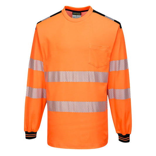Portwest T185-PW3 Hi-Vis Cotton Comfort T-Shirt L/S